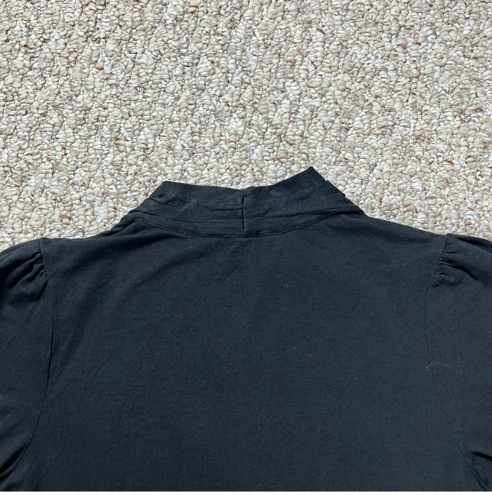 Banana Republic Black Short Sleeve Cross Front Cap Sleeve Blouse Womens Size S - Picture 4 of 9